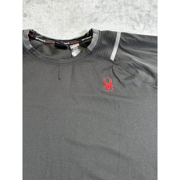 Spyder Shirt men's XL black active long sleeve shirt - Picture 4 of 10
